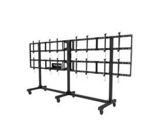 Peerless-AV Portable Video Wall DS-C555-4X2 - Wagen für 4x2 Videowand - Aluminium - schwarz, pulverbeschichtet - Bildschirmgröße: 116.8-139.7 cm (4