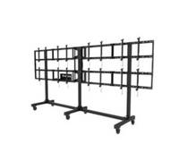 Peerless-AV Portable Video Wall DS-C555-4X2 - Wagen für 4x2 Videowand - Aluminium - schwarz, pulverbeschichtet - Bildschirmgröße: 116.8-139.7 cm (4