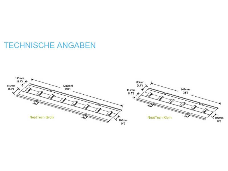 Humanscale NeatTech NTSGG Kabelkanal unter dem Tisch 965mm, grau