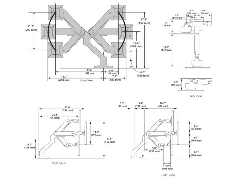 Ergotron HX Arm Monitorhalterung für USM Tische bis 49 Zoll weiß (46-476-217)