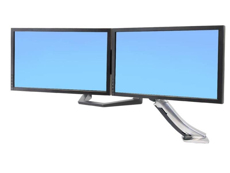 Ergotron LX HD Steh-Sitz Wandhalterung für 2 Monitore mit Justiergriff