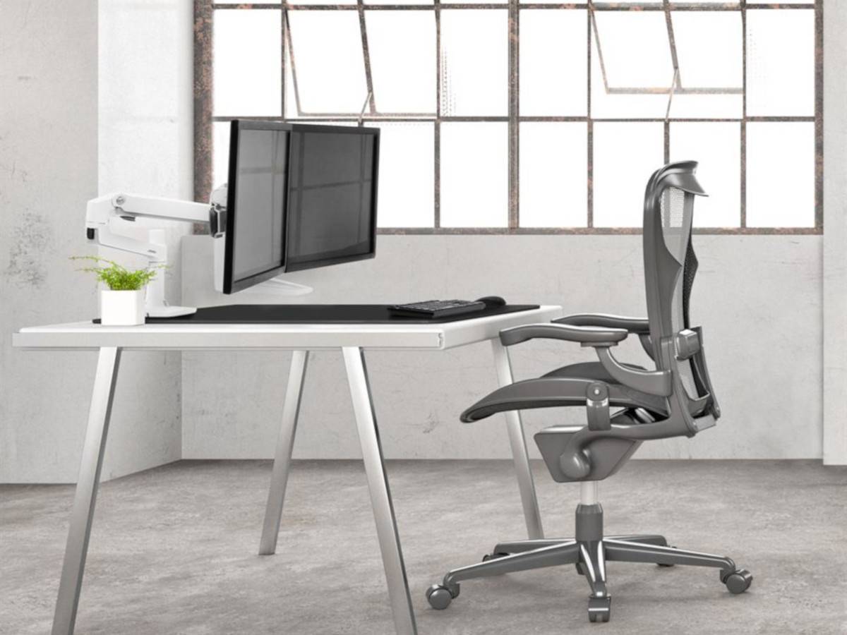 Ergotron LX Dual Tisch Monitorhalterung für USM Tisch, weiß (46-490-217)