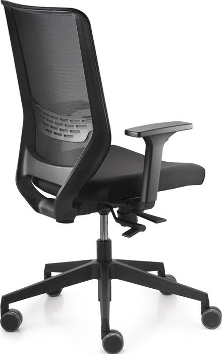 Bürodrehstuhl Mesh Armlehnen,verstellb.schwarz 410-520mm m.Synchront.Trgf.110kg