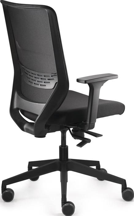 Bürodrehstuhl Mesh Armlehnen,verstellb.schwarz 410-520mm m.Synchront.Trgf.110kg
