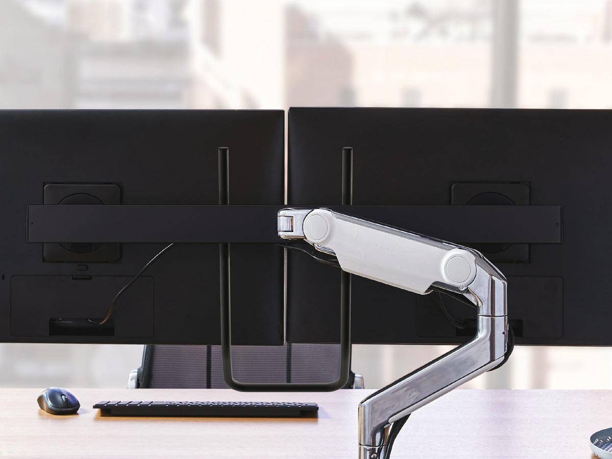 Humanscale M8.1 Monitor Tischhalterung Durchschraub schräg, schwarz