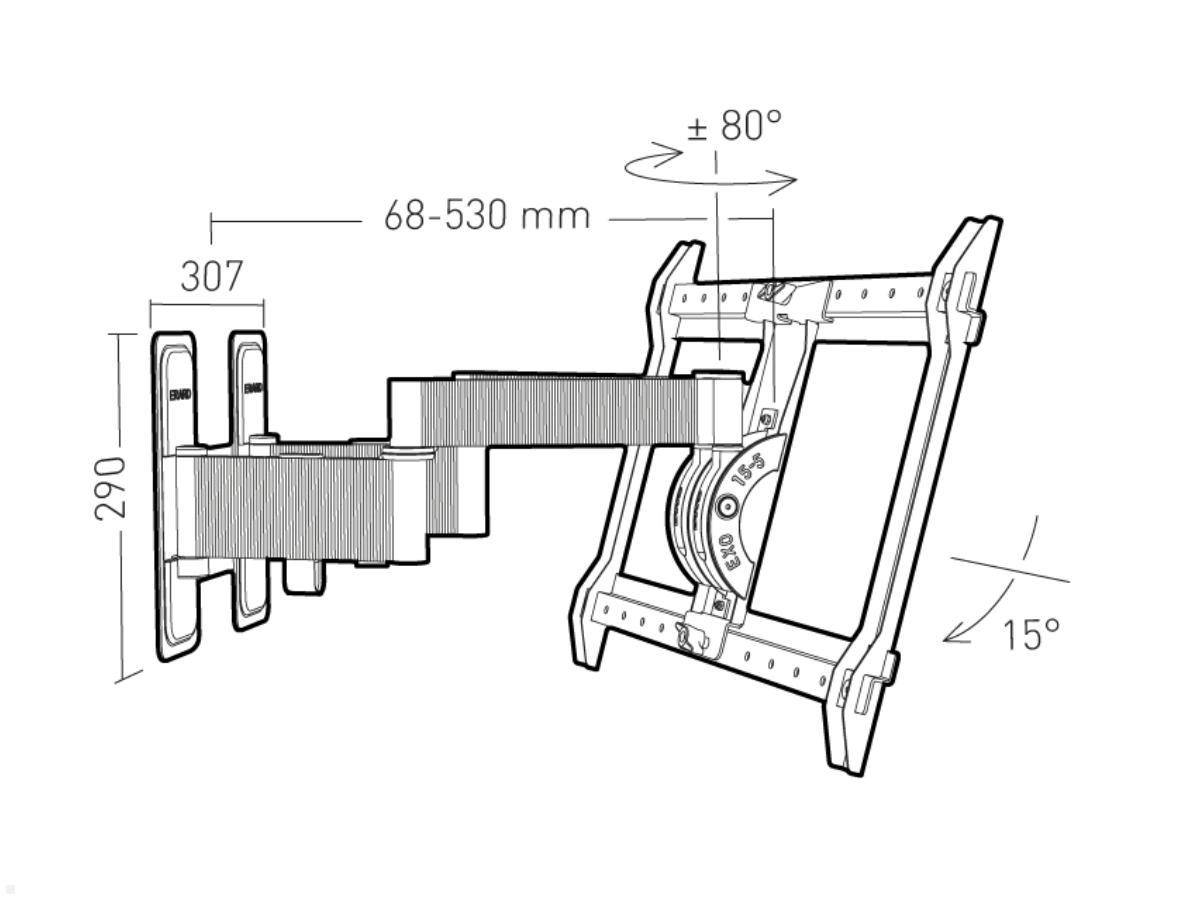 Erard EXO XXLTW3 schwenkbare / neigbare TV Wandhalterung 40-100 Zoll