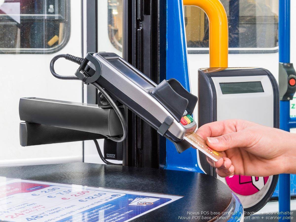 Novus POS base connect 100 mit EC Gerät Halter für Verifone V200C/V400C