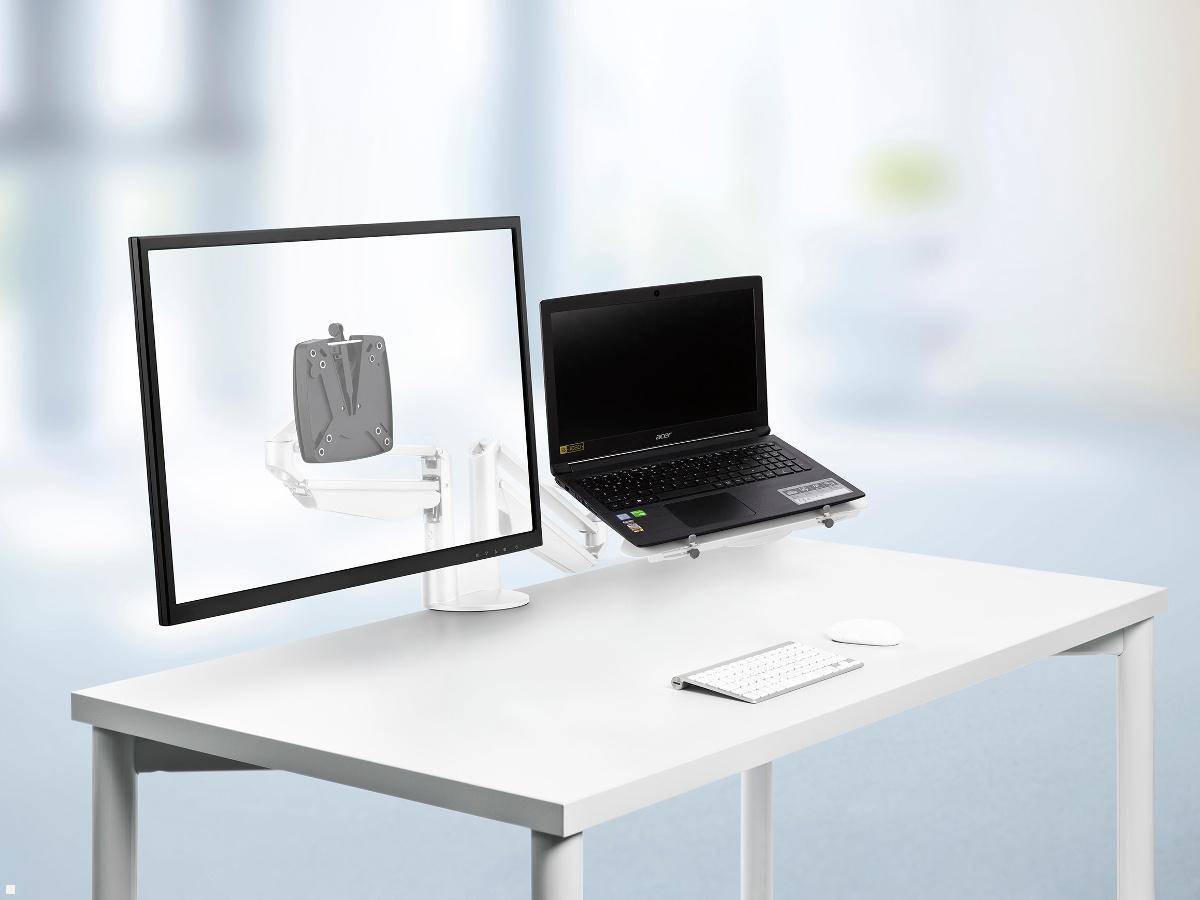 Novus Clu Duo Monitorhalter und Laptophalter, weiß (990+4511+000)
