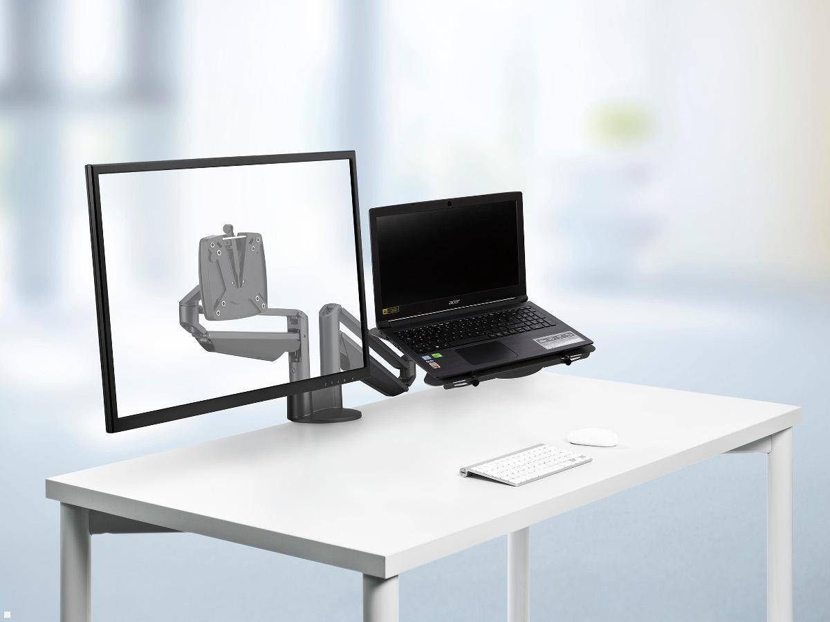 Novus Clu Duo Monitorhalter und Laptophalter, schwarz (990+4518+000)