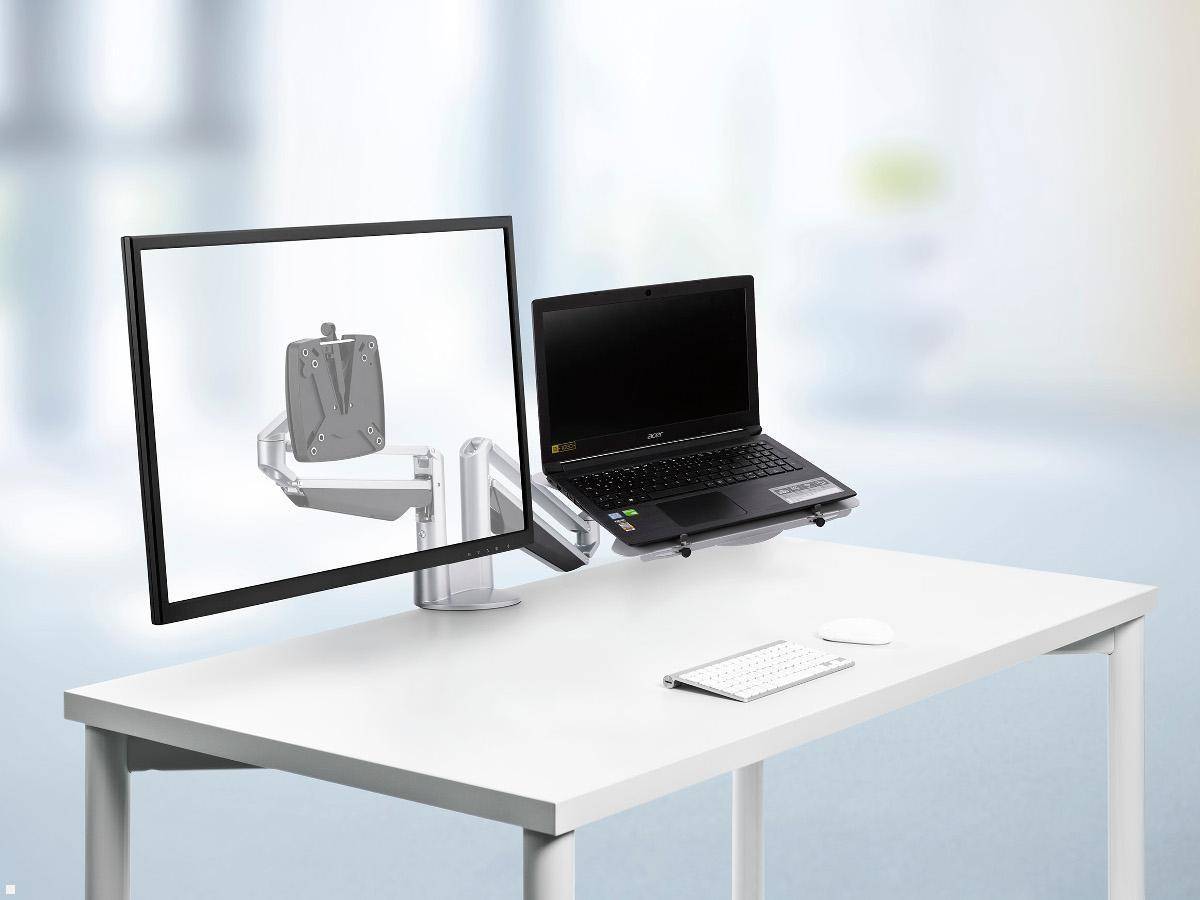 Novus Clu Duo Monitorhalter und Laptophalter, silber (990+4519+000)