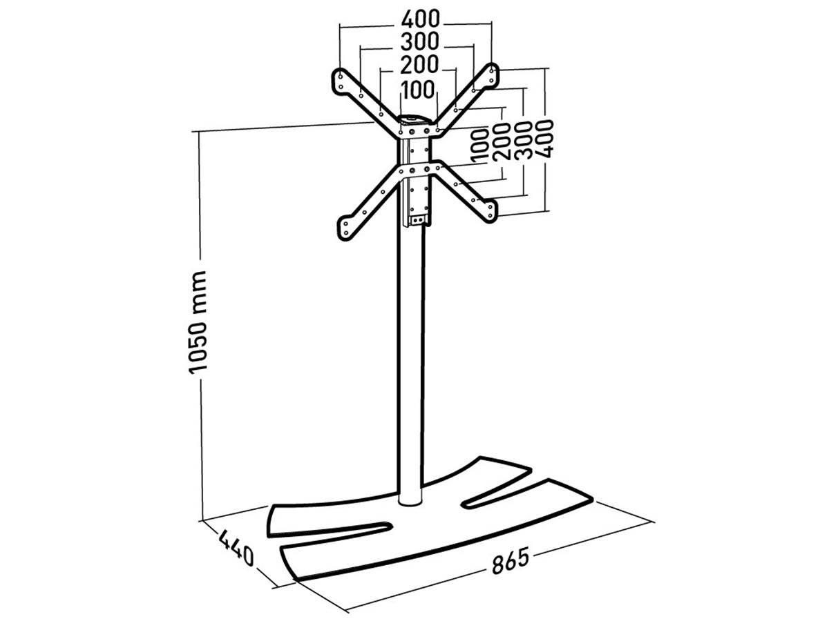 Erard LUX-UP 1050L Fernsehständer 30 - 65 Zoll, weiß