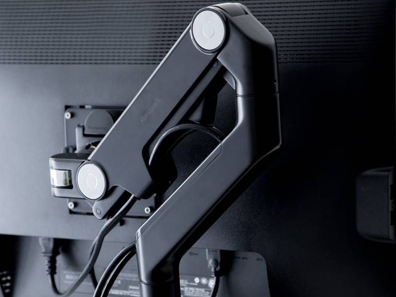 Humanscale M8 Monitor Wandhalterung gerade mit Schwenkarm schwarz