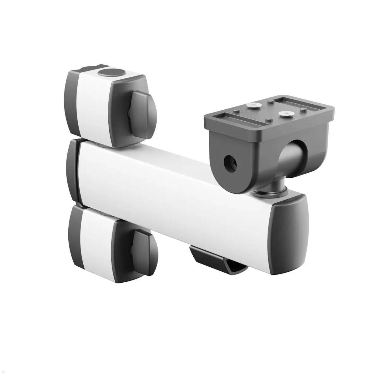 Eine moderne, elegante Roboterarmkomponente mit drei verstellbaren Abschnitten und einer Grundbefestigung, entwickelt für präzise Positionierung und Funktionalität.