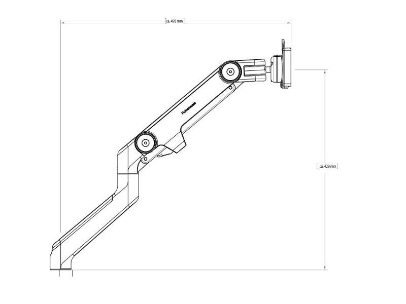 Humanscale M8 schwenkbare Wandhalterung (M8HB1S) schwarz