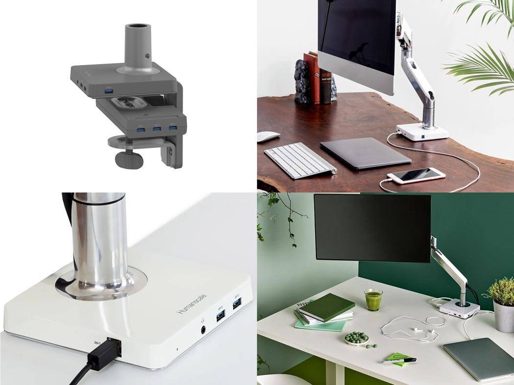 Humanscale M/Connect Dockingstation Tischklemme für M/Flex, silber