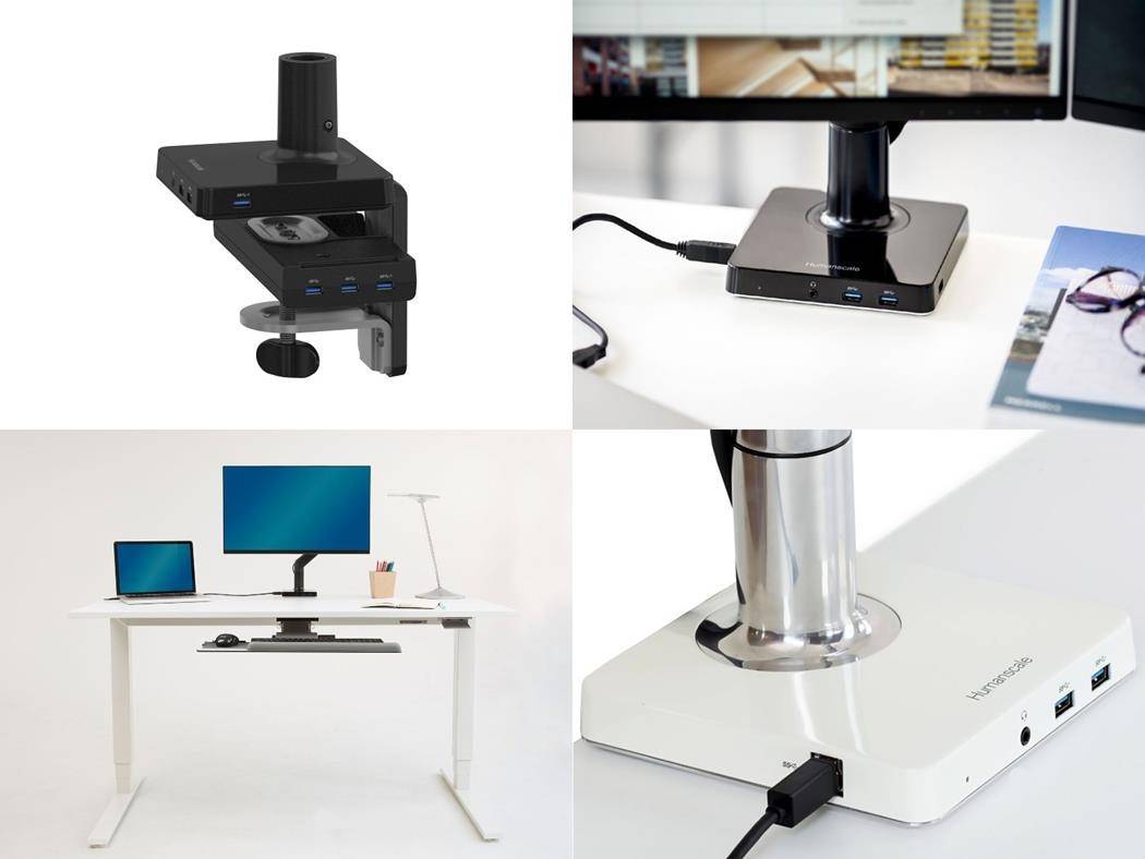 Humanscale M/Connect Dockingstation Tischklemme für M/Flex, schwarz