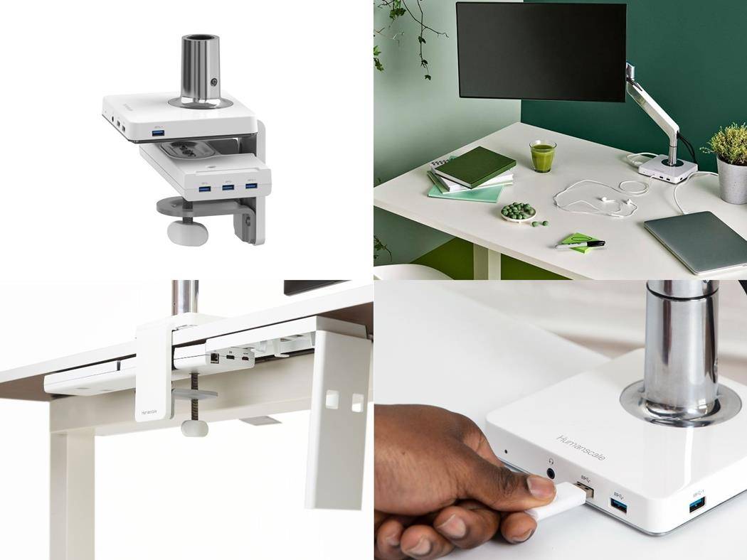 Humanscale M/Connect Dockingstation Tischklemme für M/Flex, weiß