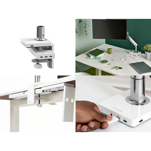Humanscale M/Connect Dockingstation Tischklemme für M/Flex, weiß Humanscale M/Connect Dockingstation Tischklemme für M/Flex, weiß