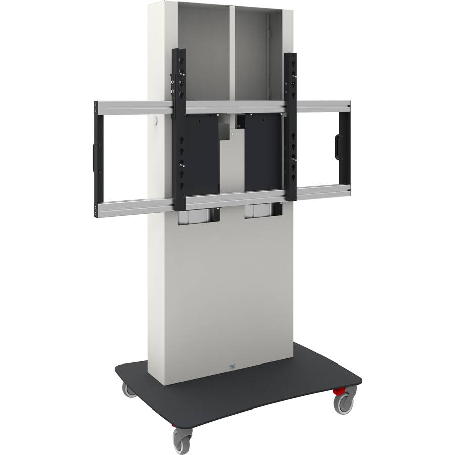 SMARTMETALS MOUNTING SOLUTIONS Business & VC Trolley mit elektrischer Höhenverstellung (500mm | bis zu 98 Zoll | max. 180kg) - in schwarz/weiß