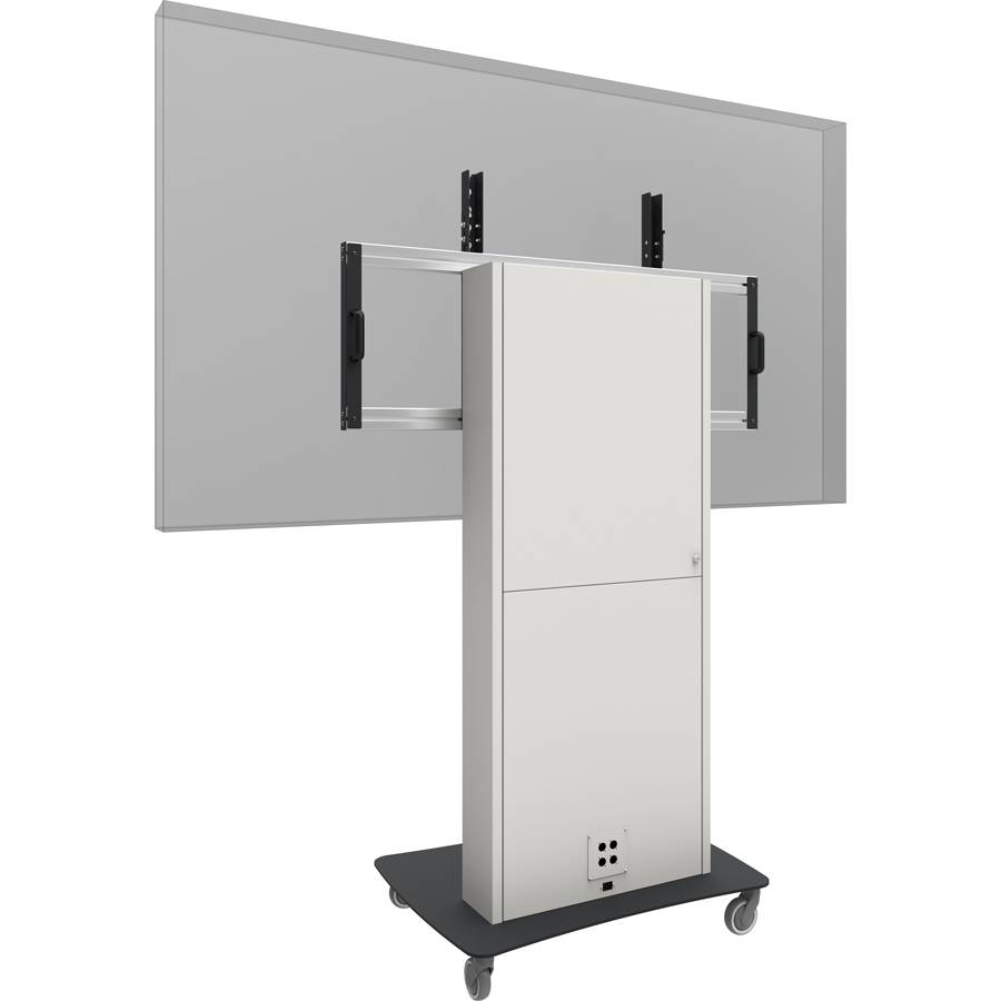 SMARTMETALS MOUNTING SOLUTIONS Business & VC Trolley mit elektrischer Höhenverstellung (500mm | bis zu 98 Zoll | max. 180kg) - in schwarz/weiß