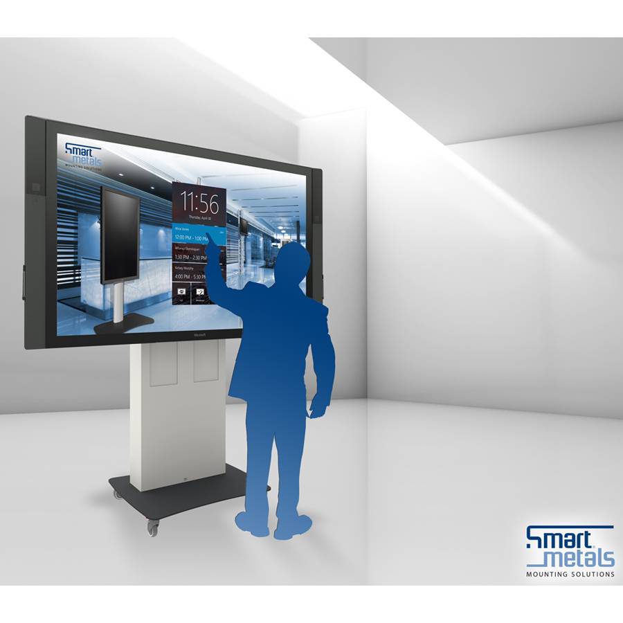 SMARTMETALS MOUNTING SOLUTIONS Business & VC Trolley mit elektrischer Höhenverstellung (500mm | bis zu 98 Zoll | max. 180kg) - in schwarz/weiß