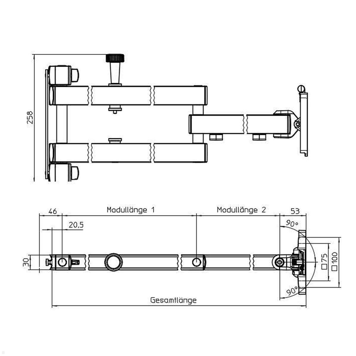 Novus SKY 15N TV Wandhalter für Wohnmobil 445 mit Schwenkarm (720mm)
