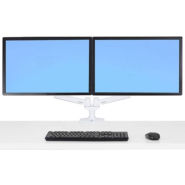 Ergotron LX Dual Side-by-Side Arm - Befestigungskit (Spannbefestigung für Tisch, Stange, 2 Gelenkarme, 2 Erweiterungsklammern, T-Halterung)