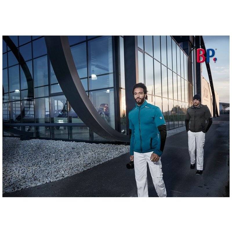 BP® Fleecejacke 1987-679 Outdoor Arbeitsjacke Fleece Stehkragen für Herren Blau XS