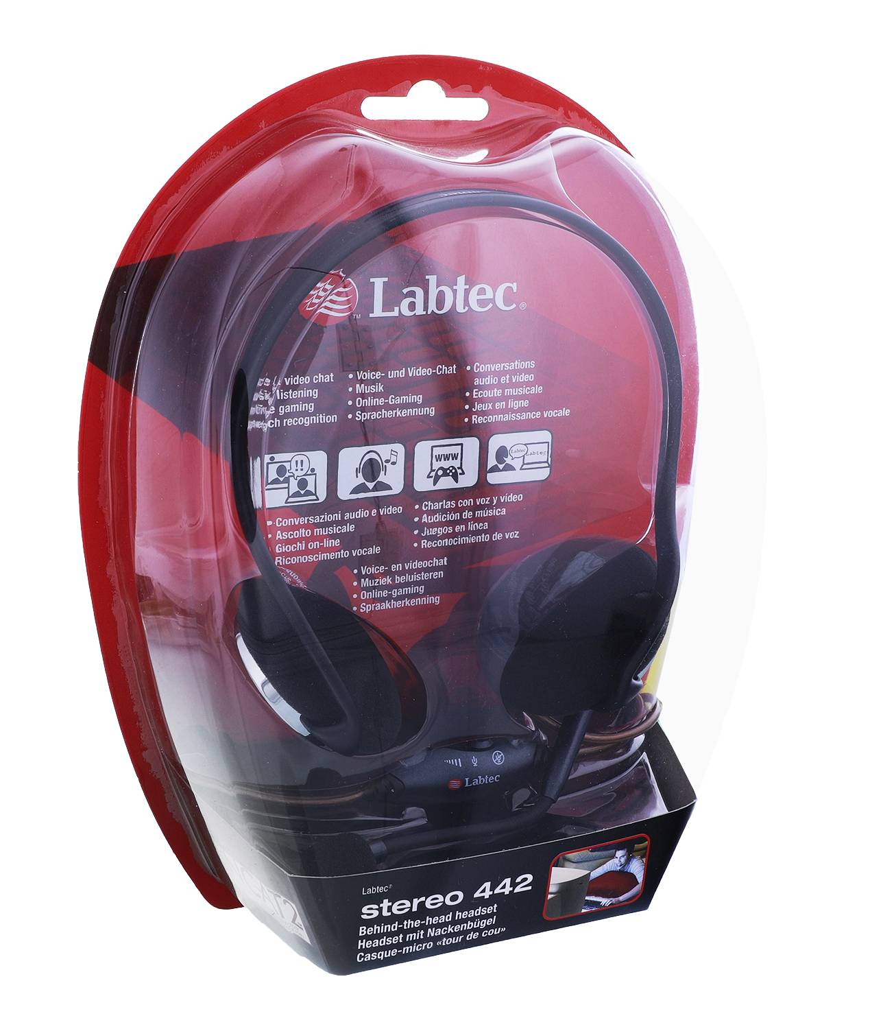 Labtec Stereo 442 Headset mit Nackenbügel Schwarz