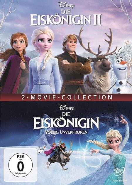 Die Eiskönigin 1+2 Regie: Chris Buck/Jennifer Lee, USA 2013/2019, FSK ab 0, 2 DVD-Videos, Dt/engl u a, UT: Dt/engl für Hörgeschädigte u a