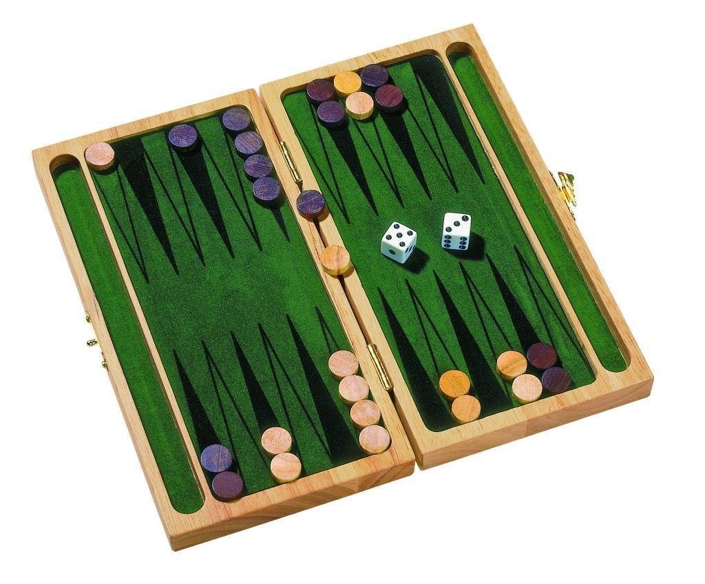 Backgammon 25 x 24 x 4 cm, Holz, per Stück