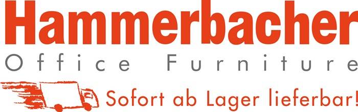 Schreibtisch H685-810xB1400xT670mm weiß ger.Form 4-Fuß HAMMERBACHER