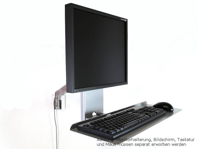 MonLines MTB001S Tastaturhalterung zur Monitor Befestigung, silber