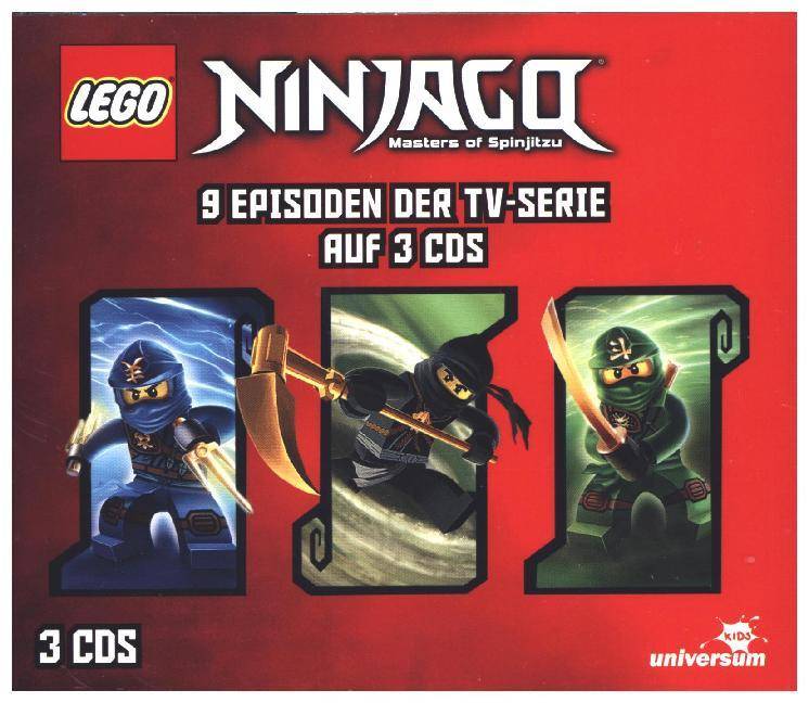 LEGO Ninjago Hörspielbox. Tl.2, 3 Audio-CDs Masters of Spinjitzu, Sprecher: Wolf Frass 9 Episoden der TV-Serie, 3 CDs, LEGO Ninjago Hörspielbox 2,