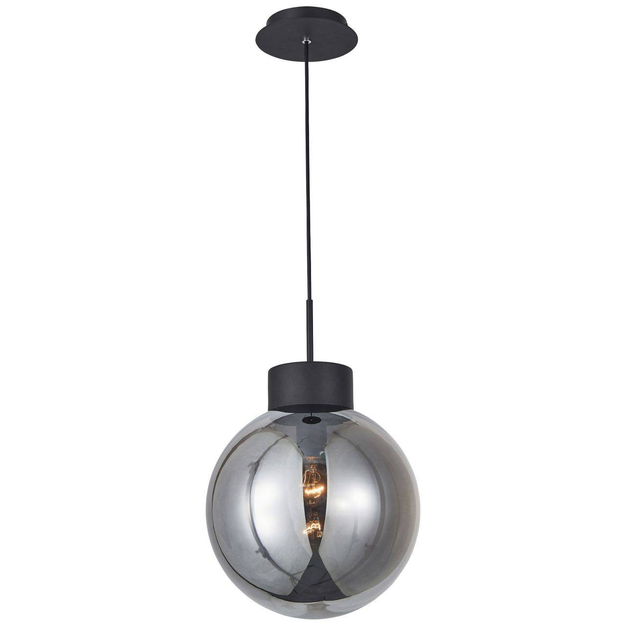 BRILLIANT Lampe Astro Pendelleuchte 30cm schwarz/rauchglas | 1x A60, E27, 60W, geeignet für Normallampen (nicht enthalten) | Skala A++ bis E | In