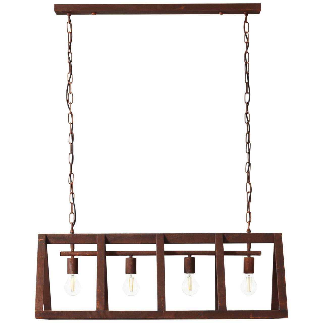 BRILLIANT Lampe Matrix Pendelleuchte 4flg rostfarbend | 4x A60, E27, 60W, geeignet für Normallampen (nicht enthalten) | Skala A++ bis E | Kette ist k