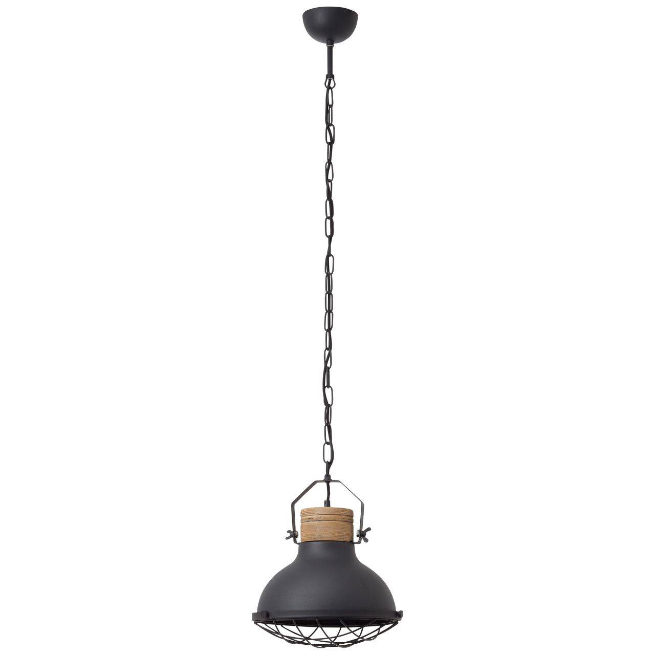 BRILLIANT Lampe Emma Pendelleuchte 33cm schwarz korund | 1x A60, E27, 40W, g.f. Normallampen n. ent. | Die Kette ist kürzbar | Für LED-Leuchtmittel