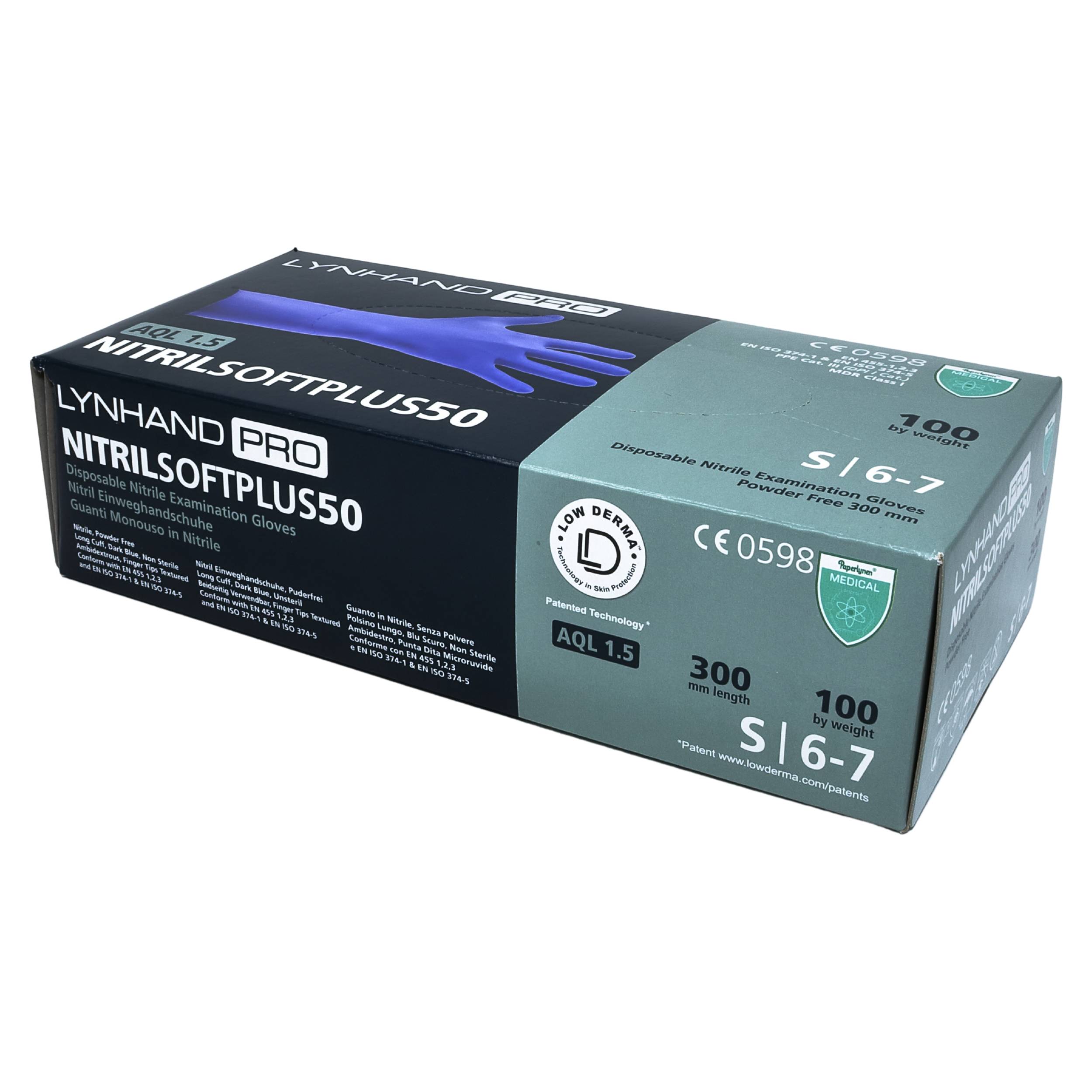 NITRILSOFT PLUS 50 - Nitrilhandschuhe S - Spenderbox mit 100 Stück