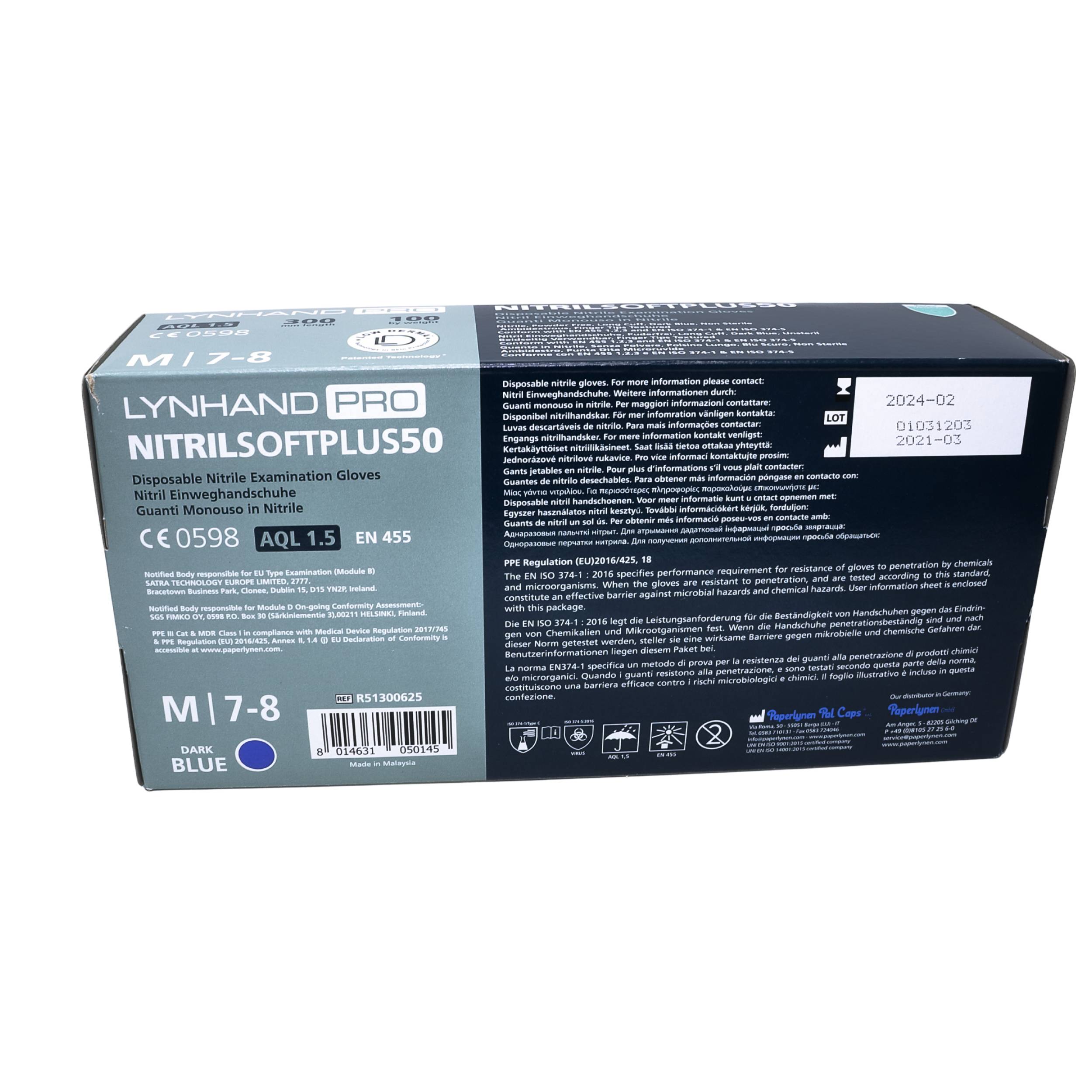 NITRILSOFT PLUS 50 - Nitrilhandschuhe M - Spenderbox mit 100 Stück