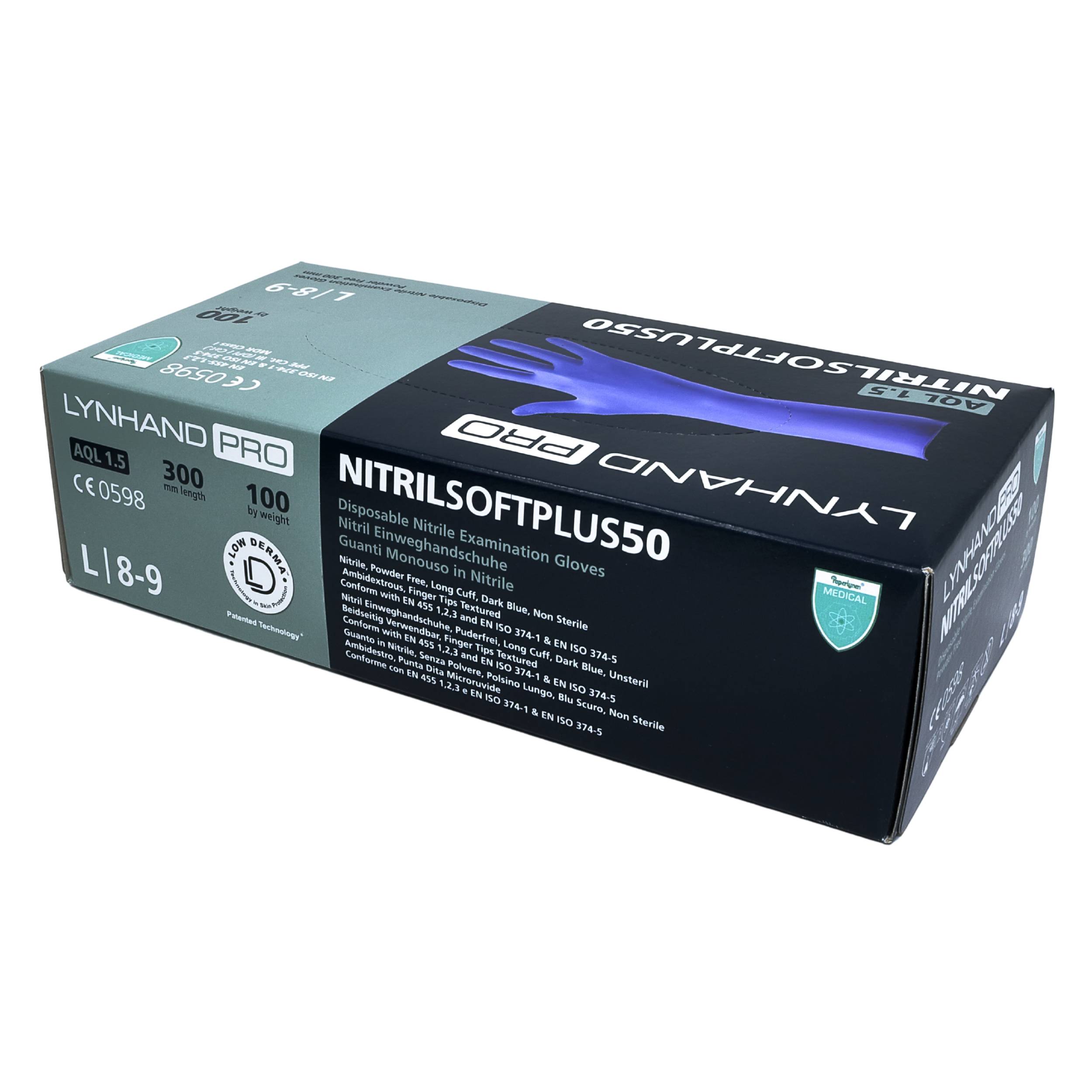 NITRILSOFT PLUS 50 - Nitrilhandschuhe L - Spenderbox mit 100 Stück