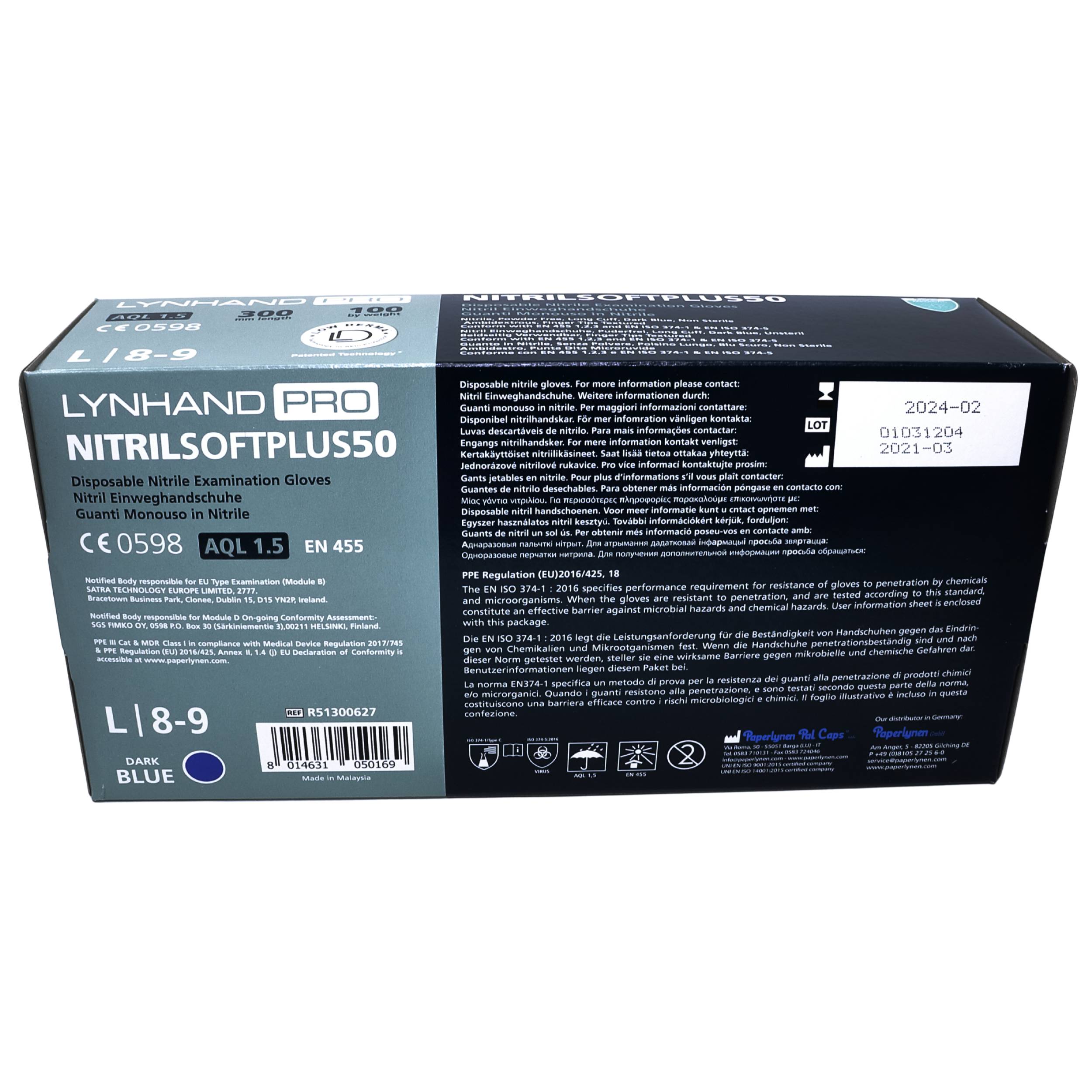 NITRILSOFT PLUS 50 - Nitrilhandschuhe L - Spenderbox mit 100 Stück