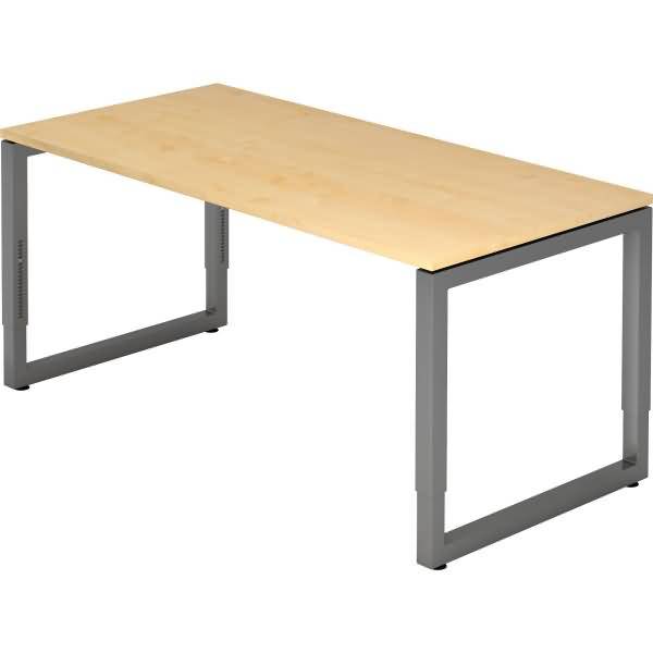 Schreibtisch O-Fuß eckig 160x80cm Ahorn/Graphit