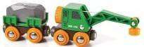 BRIO 33698 - Grüner Kranwagen mit Anhänger + Fracht Brio
