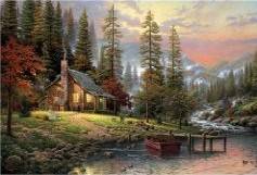 Schmidt 58455 - Thomas Kinkade: Haus in den Bergen, Puzzle 500 Teile schmidt/58455