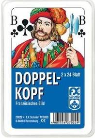 Ravensburger 27022 - Doppelkopf, franz. Bild 2 x 24 Blatt, Kartenspiel für 4 Personen, 2 x 24 Blatt in Klarsicht-Box