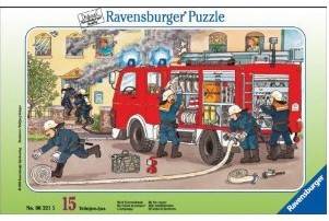 Ravensburger 06321 - Mein Feuerwehrauto, 15 Teile Rahmenpuzzle Ravensburger/15 Teile Rahmenpuzzle