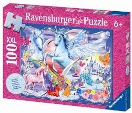 Ravensburger 13928 - Die schönsten Einhörner, 100 Teile XXL Glitter Puzzle Ravensburger/100 Teile XXL Glitter Puzzle
