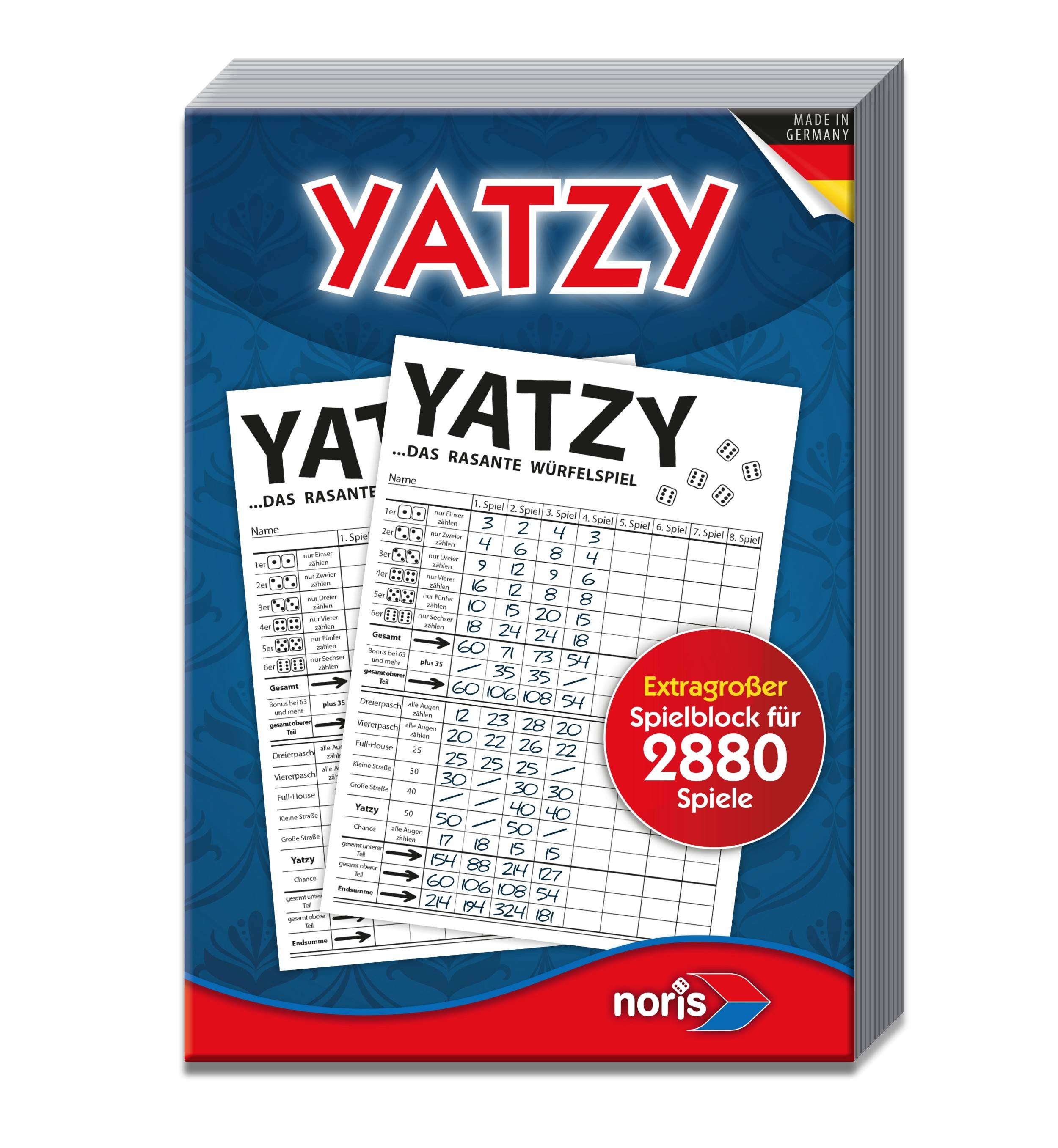 Noris 606194320 - Spielblock Knubbel Yatzy Der Spielblock im Riesen-Format