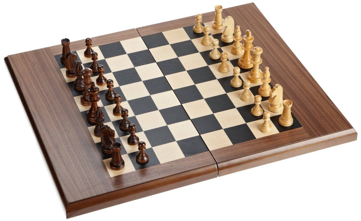 Philos 2525 - Schach-Backgammon-Dame-Set, Magnetverschluss, Feld 50 mm, Königshöhe 90 mm