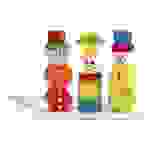 Heros 100073422 - Holz Figuren Steckpuzzle, 20-teilig Motorikspiel aus farbigem Buchenholz mit Steckwippe, 3 Stecksäulen und Steckbauteilen, 21-tlg,